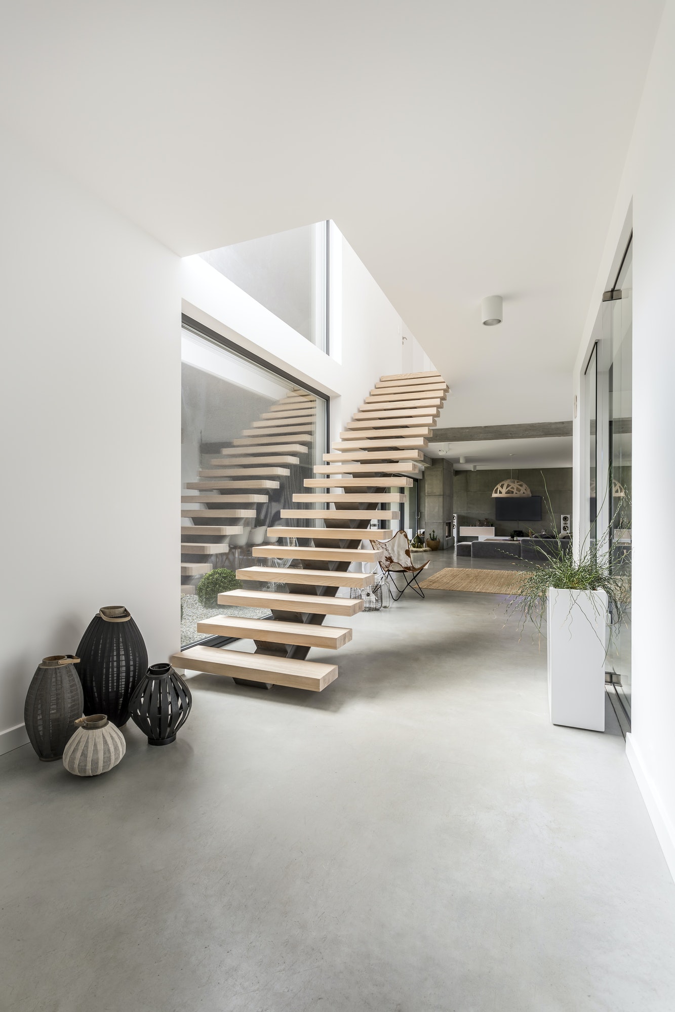 Staircase in a minimalist villa